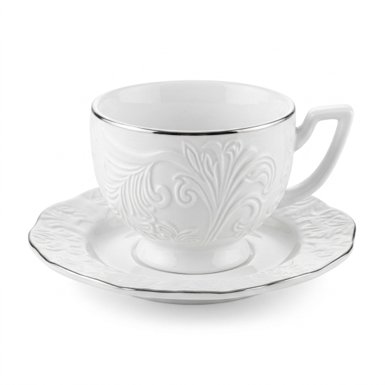 Tea Cup and Saucer Set - 6 Pcs